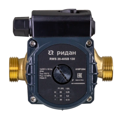 РИДАН 015P1209 — Насос RWS 25-60SB, DN 25, PN 10, длина 180 мм, присоединение — резьба 015P1209 РИДАН 015P1209 — Насос RWS 25-60SB, DN 25, PN 10, длина 180 мм, присоединение — резьба 015P1209