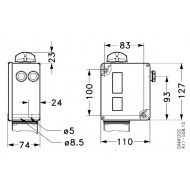 DANFOSS 017-520366 — Реле давления RT116 для тяжелых условий эксплуатации, диапазон настройки уставки 1-10 бар, дифференциал 0,33-1,3 бар, присоединение G 3/8 017-520366