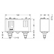 DANFOSS KP15 Реле давления -0,2-7,5 / 8-32 бар 060-114866