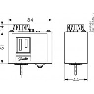 DANFOSS 060L124966 — Реле температуры (термостат) KP 61, IP 30/44, диапазон регулирования -30...5 °C, длина трубки 6 м 060L124966