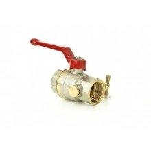 DANFOSS 065B8219 — Латунный шаровой кран BVR-D с внутренней резьбой и спускным элементом, DN 32, PN 40, управление — рычаг, алюминий, корпус — латунь CW617N 065B8219