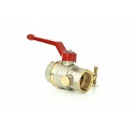 DANFOSS 065B8220 — Латунный шаровой кран BVR-D с внутренней резьбой и спускным элементом, DN 40, PN 40, управление — рычаг, алюминий, корпус — латунь CW617N 065B8220