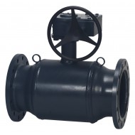 DANFOSS 065N1376 — Кран шаровой полнопроходной JIP FF, фланцевый, DN 400, PN 25, T макс 180 ℃, ручной редукторный привод, корпус — сталь P235GH 065N1376