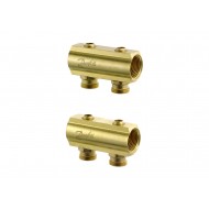 DANFOSS Распределительный коллектор типа FHF с запорным вентилем, конфигурация 7+7 088U0547