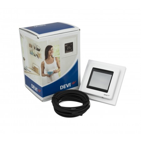 DEVI DEVIreg Touch 140F1071 — Программируемый терморегулятор с сенсорным дисплеем, полярно-белый 140F1071 DEVI DEVIreg Touch 140F1071 — Программируемый терморегулятор с сенсорным дисплеем, полярно-белый 140F1071
