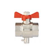 DANFOSS Латунный шаровой кран Dn15, G1/2B, с резьбовым штуцером M10x1 для монтажа термодатчика 187F0593
