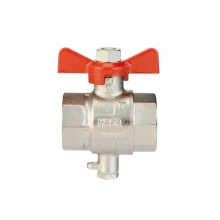 DANFOSS Латунный шаровой кран Dn15, G1/2B, с резьбовым штуцером M10x1 для монтажа термодатчика 187F0593