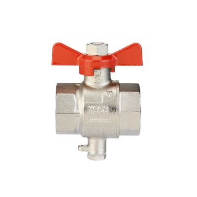DANFOSS Латунный шаровой кран Dn15, G1/2B, с резьбовым штуцером M10x1 для монтажа термодатчика 187F0593